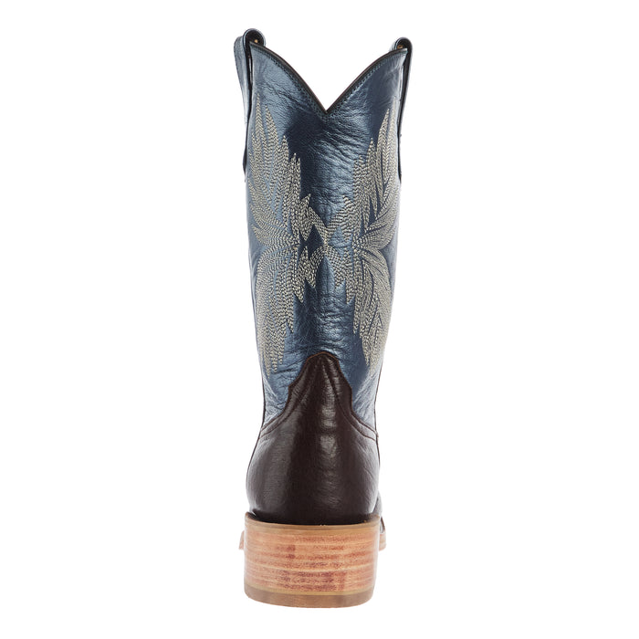 Rios Of Mercedes Women`s Ride Ready Nicotine Rio Grande Smooth Ostrich 12In Regal Blue Kidskin Top