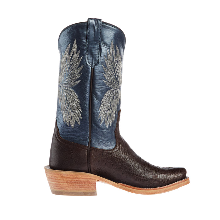 Rios Of Mercedes Women`s Ride Ready Nicotine Rio Grande Smooth Ostrich 12In Regal Blue Kidskin Top