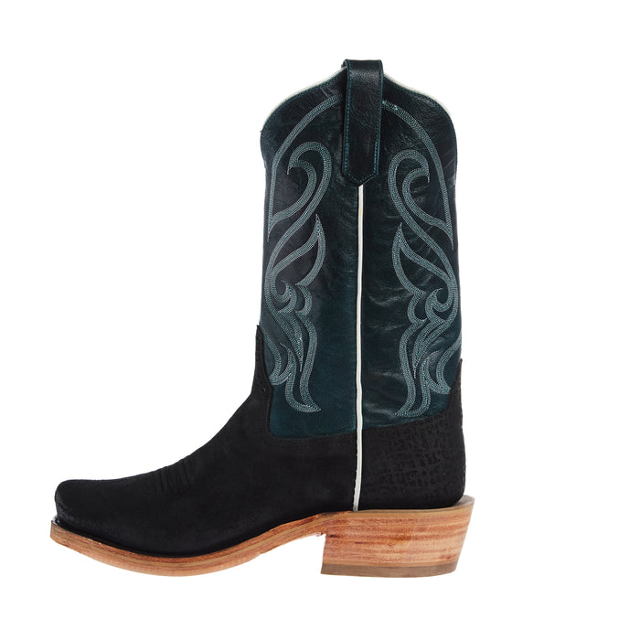 Rios Of Mercedes Men`s Ride Ready Black Goat Vamp 13in Teal Goat Top