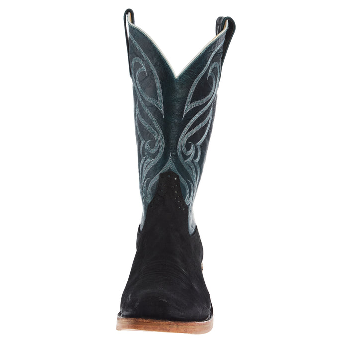 Rios Of Mercedes Men`s Ride Ready Black Goat Vamp 13in Teal Goat Top