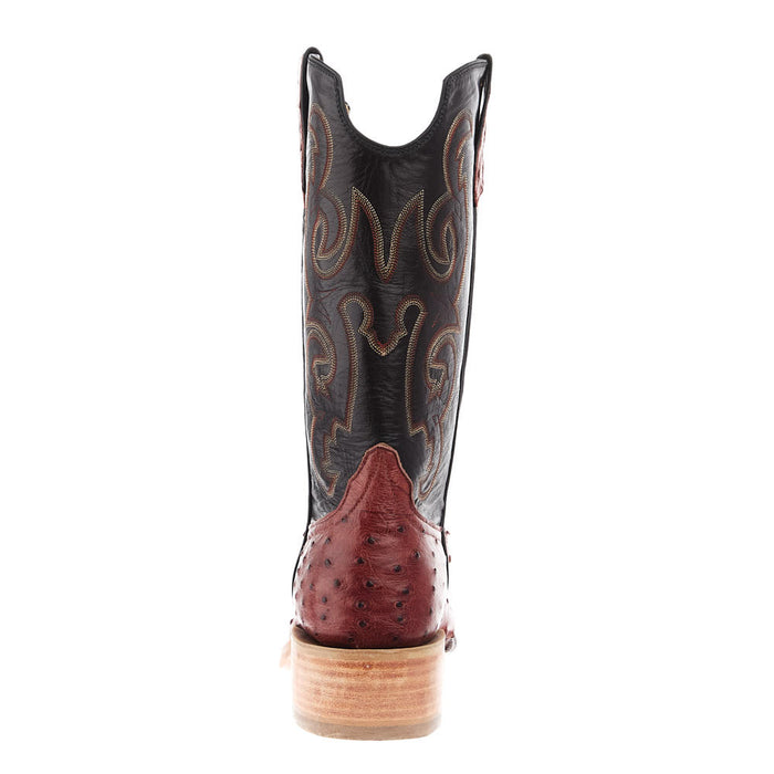 Rios Of Mercedes Men`s Ride Ready Almond Full Quill Ostrich Vamp 13in Black Calf Top
