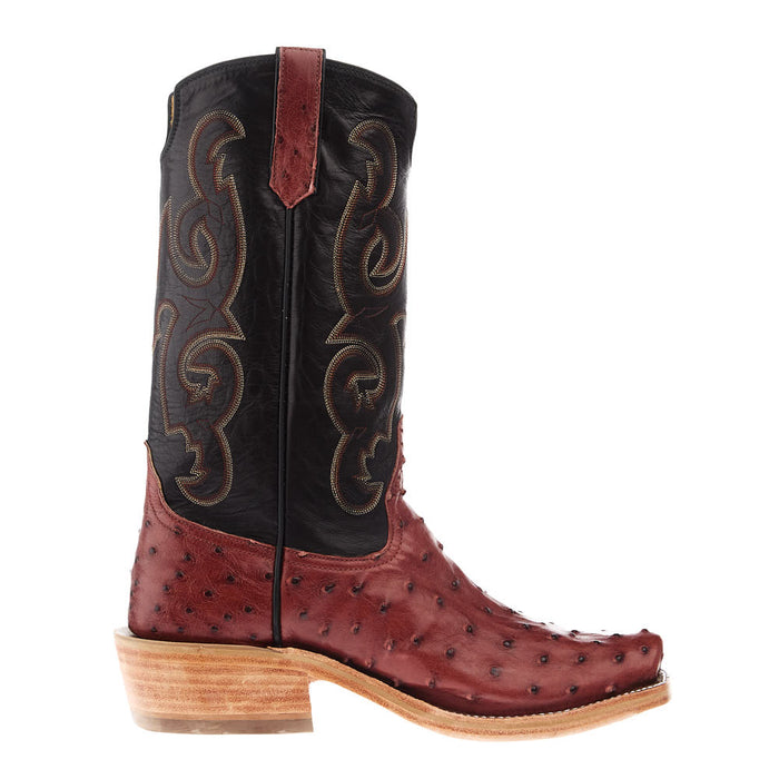 Rios Of Mercedes Men`s Ride Ready Almond Full Quill Ostrich Vamp 13in Black Calf Top