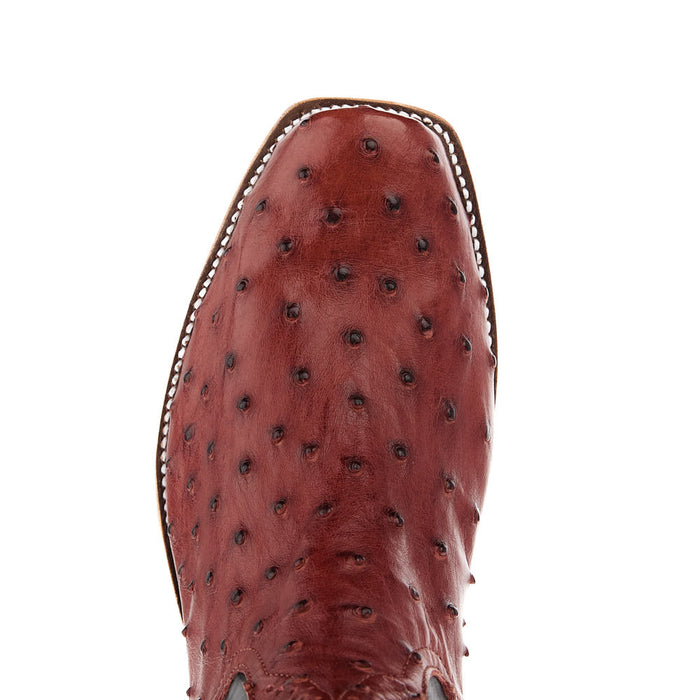 Rios Of Mercedes Men`s Ride Ready Almond Full Quill Ostrich Vamp 13in Black Calf Top