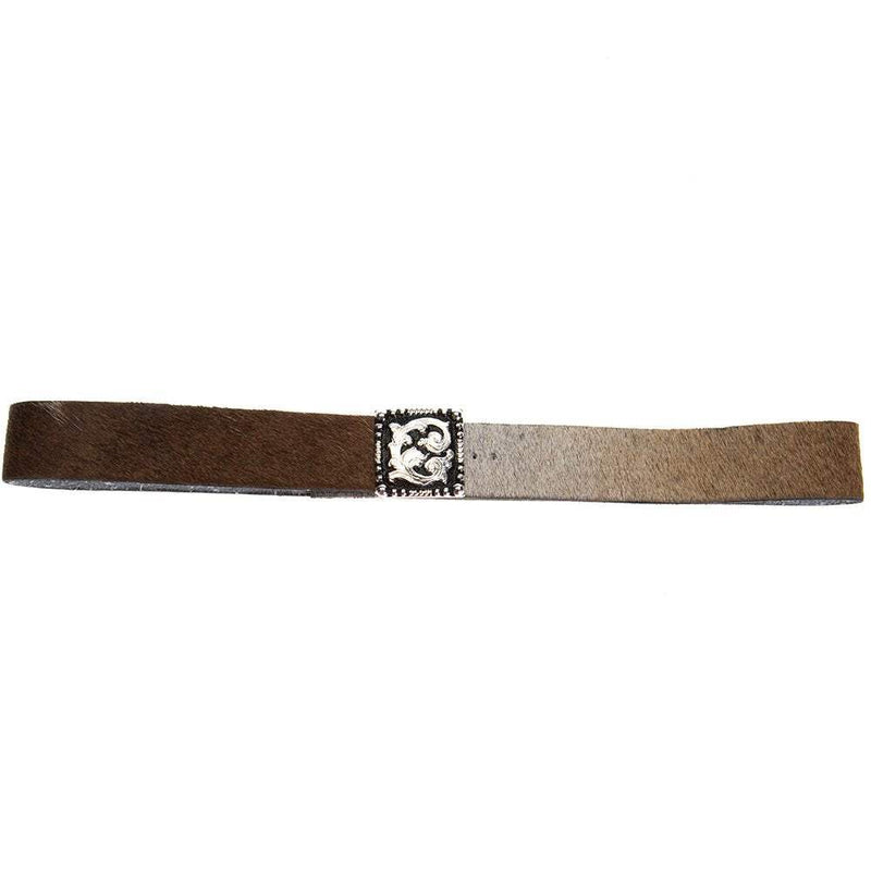 Austin Accent Inc. Brown Hair On Hat Band with Square Concho