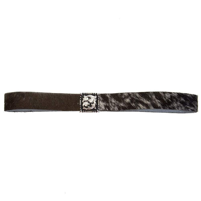 Austin Accent Inc. Black and White Hair On Hat Band with Square Concho