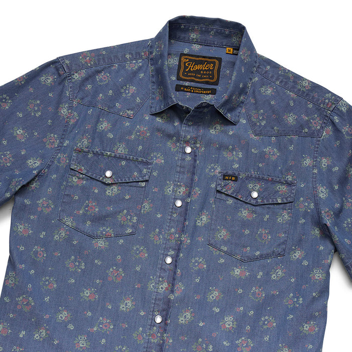 Howler Brothers Men's H Bar B Bouquets Washed Indigo Shirt