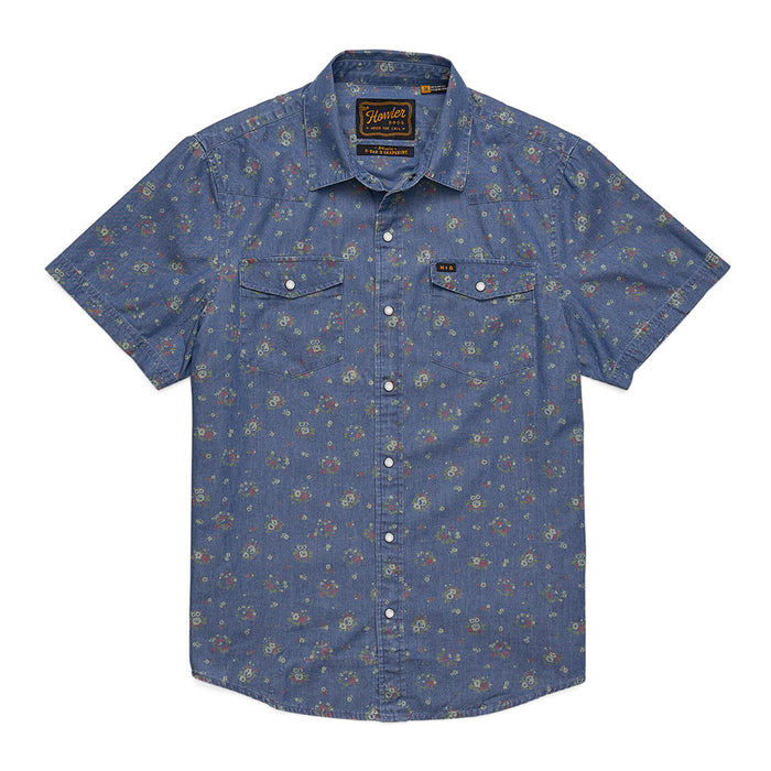 Howler Brothers Men's H Bar B Bouquets Washed Indigo Shirt