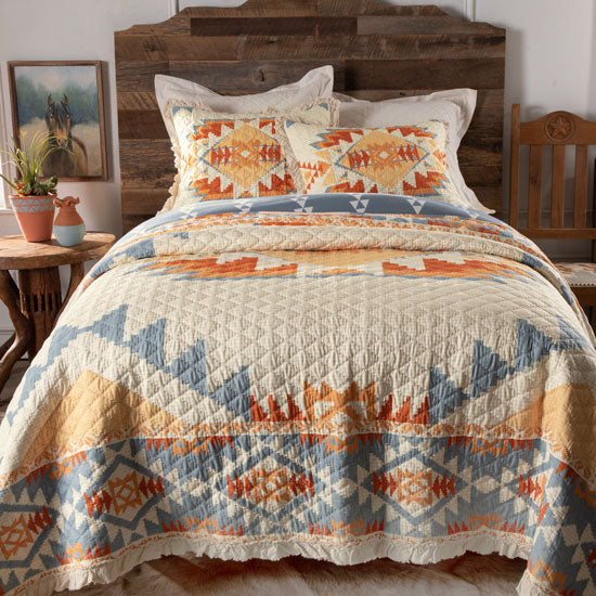 Greenland Home Fashions Southwest Horizon Ruffle Quilt
