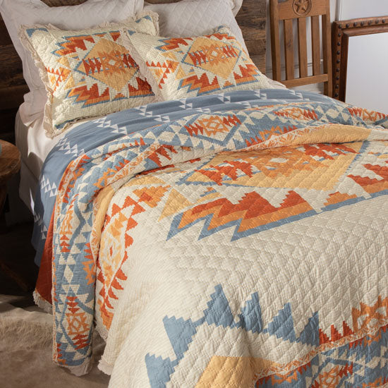 Greenland Home Fashions Southwest Horizon Ruffle Quilt