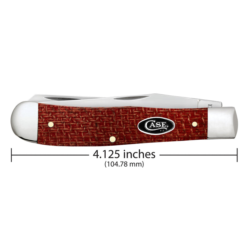 Case Knives Smooth Dark Red Burlap Micarta CS Trapper Knife