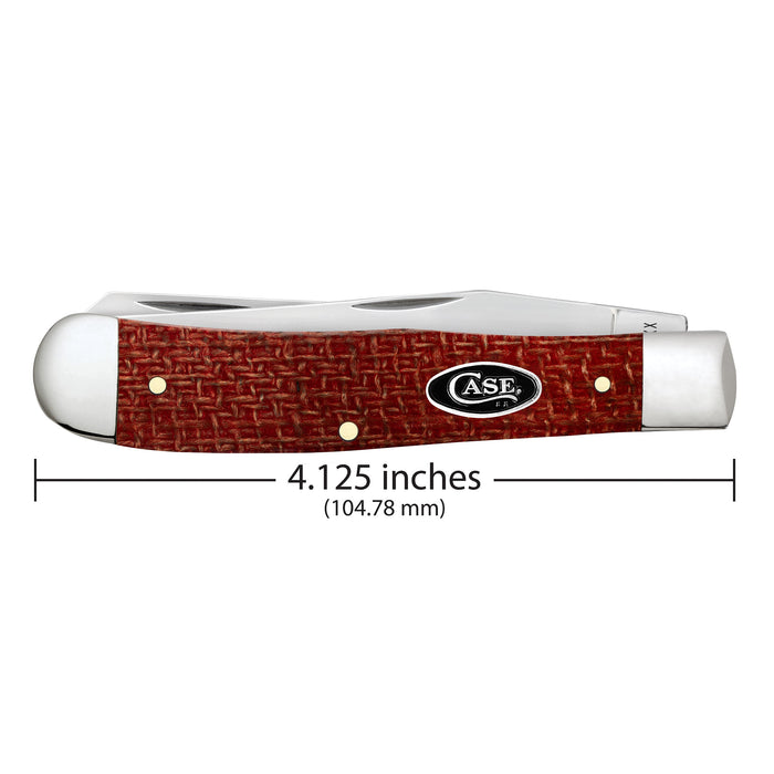 Case Knives Smooth Dark Red Burlap Micarta CS Trapper Knife
