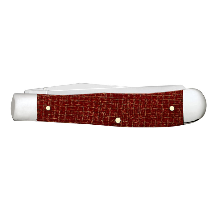 Case Knives Smooth Dark Red Burlap Micarta CS Trapper Knife