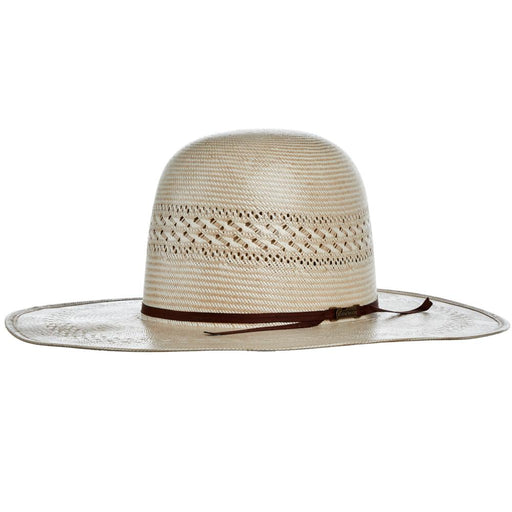 Tan Straw Hat w/Vintage Americana Hat Band