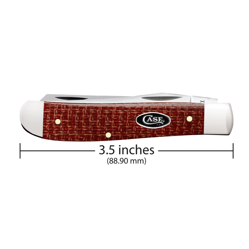 Case Knives Smooth Dark Red Burlap Micarta CS Mini Trapper Knife