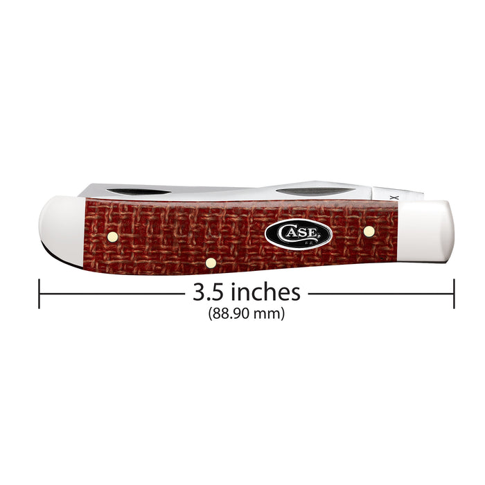 Case Knives Smooth Dark Red Burlap Micarta CS Mini Trapper Knife