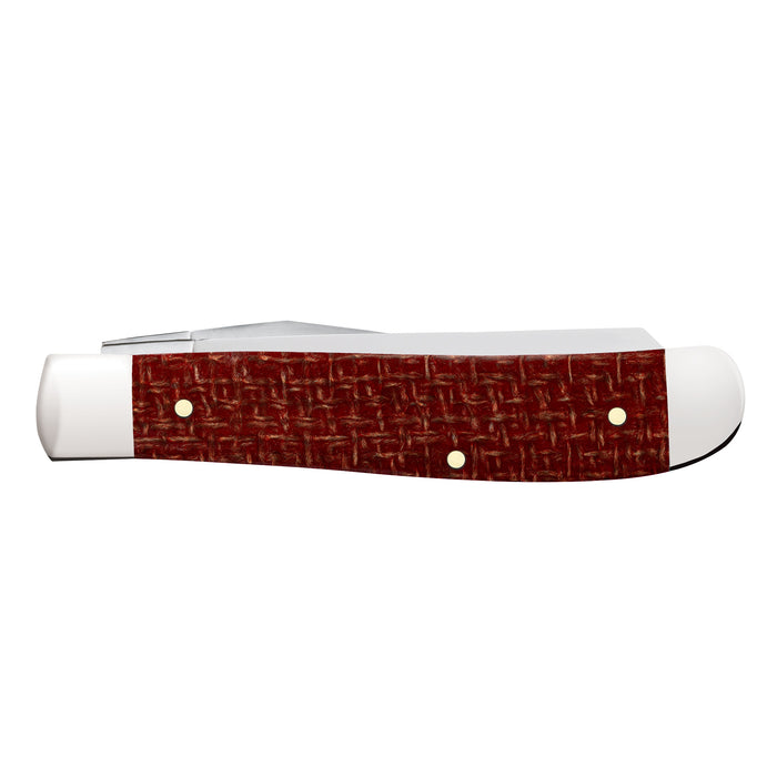 Case Knives Smooth Dark Red Burlap Micarta CS Mini Trapper Knife