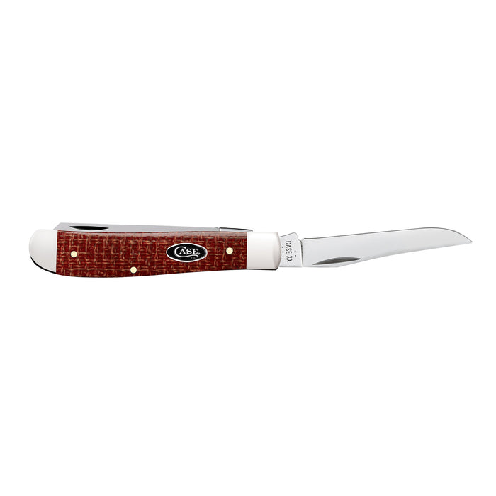 Case Knives Smooth Dark Red Burlap Micarta CS Mini Trapper Knife