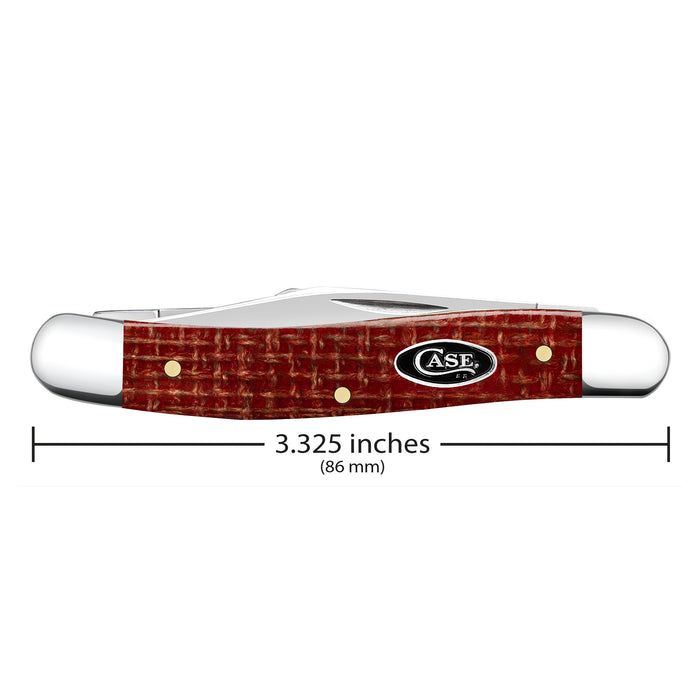 Case Knives Smooth Dark Red Burlap Micarta CS Medium Stockman Knife