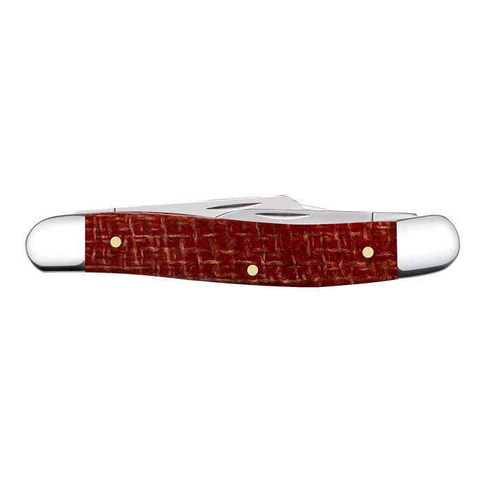 Case Knives Smooth Dark Red Burlap Micarta CS Medium Stockman Knife