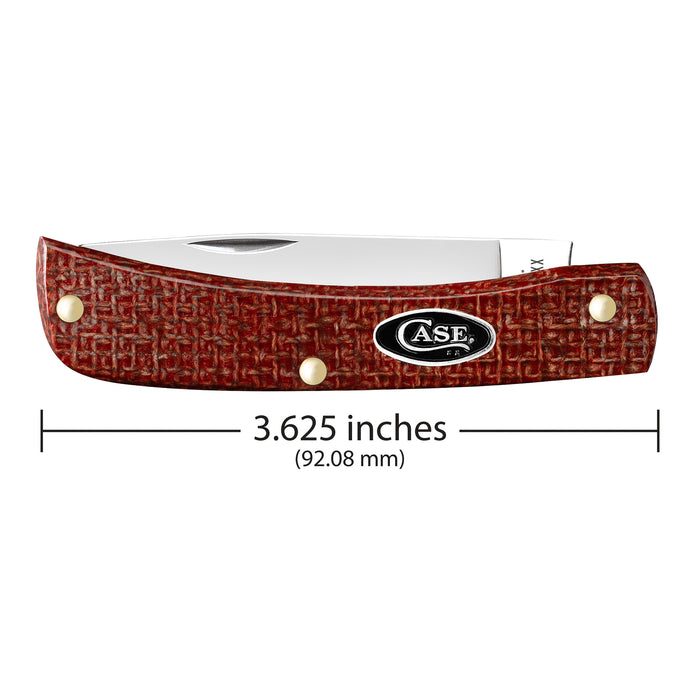 Case Knives Smooth Dark Red Burlap Micarta CS Sod Buster Jr.