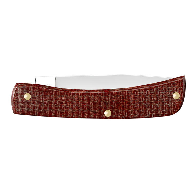 Case Knives Smooth Dark Red Burlap Micarta CS Sod Buster Jr.