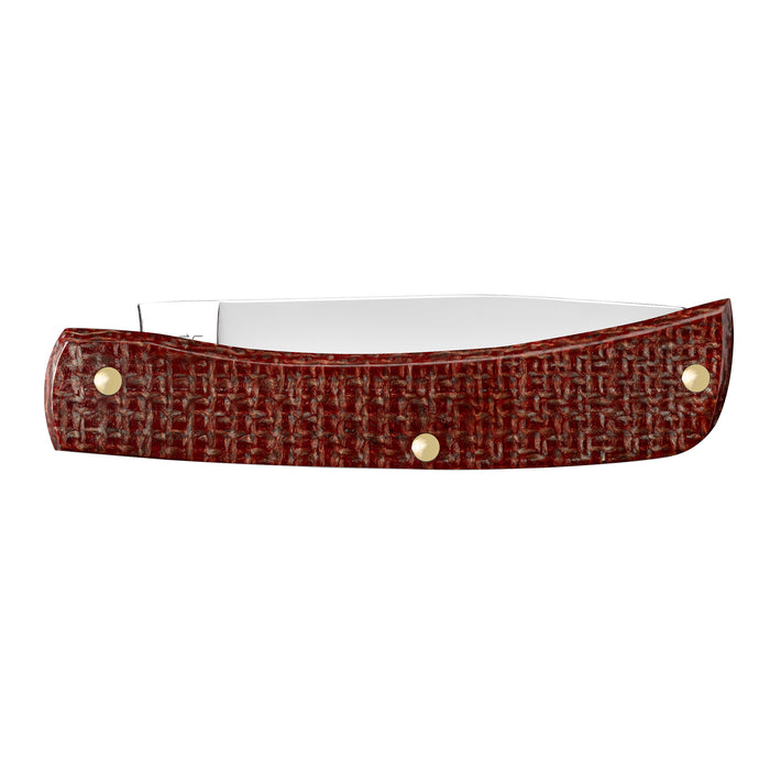 Case Knives Smooth Dark Red Burlap Micarta CS Sod Buster Jr.