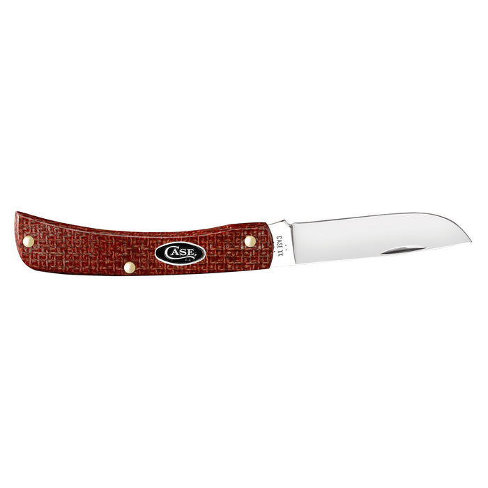 Case Knives Smooth Dark Red Burlap Micarta CS Sod Buster Jr.