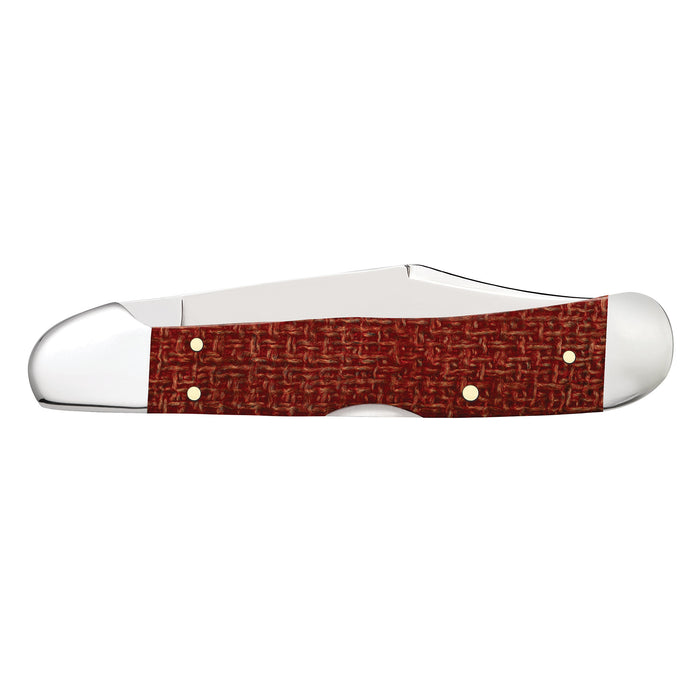Case Knives Smooth Dark Red Burlap Micarta CS CopperLock Knife