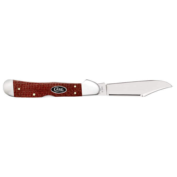 Case Knives Smooth Dark Red Burlap Micarta CS CopperLock Knife