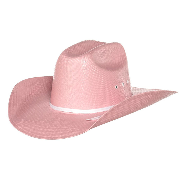 Youth M+F Twister Pink Cattlemans Crease Straw Hat