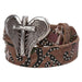 Girl's Cross Wing Buckle Brown Western Belt
