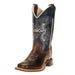 Youth Wipe Out Blue Shaft Brown Foot Cowboy Boots