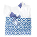 Blue Ikat Gift Bag with Blue and White Tissue Paper