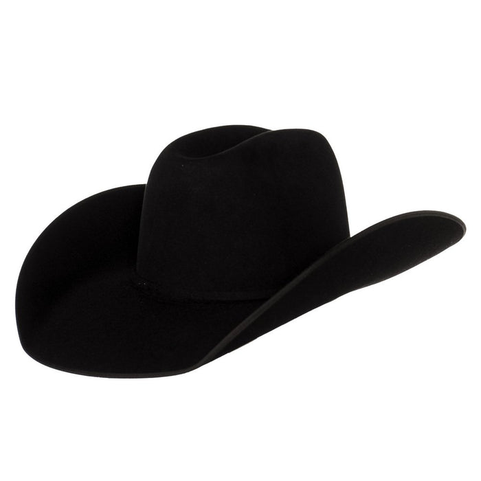 7X Black Felt with Black Bound Edge 4 1/2" Brim Open Crown