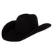 7X Black Felt with Black Bound Edge 4 1/2" Brim Open Crown