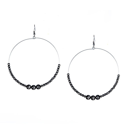 & Faux Navajo Pearl Wire Beaded Hoop Earrings