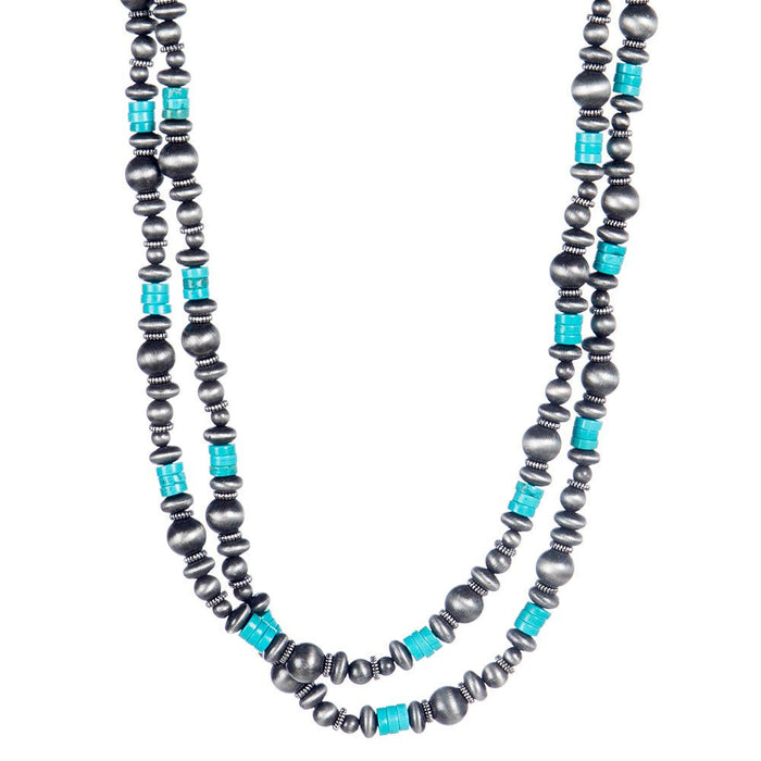 J Faux Navajo Pearl Beaded Necklace