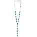 Dainty Silver Oval Turquoise Concho Lariat Style Necklace