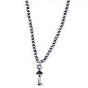 Dainty Faux Navajo Pearl Necklace with Blossom Charm