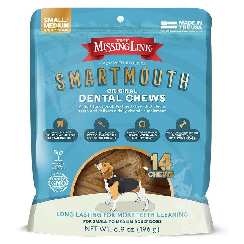 The Missing Link Smartmouth Dental Chews S/M Dogs 14ct