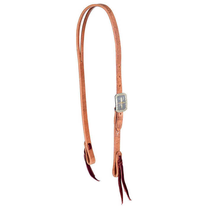 TLC Collection Roughout Slit Ear Headstall with Exclusive 4 Petal Buckle