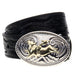 Boys Black Floral Belt with Bull Rider Belt Buckle