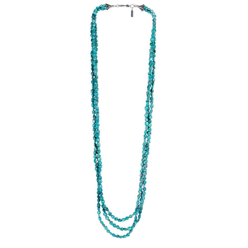 Long Three-Strand Turquoise Necklace