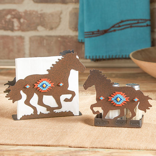 Deleon Pecos Horse Salt and Pepper Holder Set