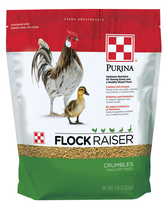 Flock Raiser Crumbles, 5 Pound Bag
