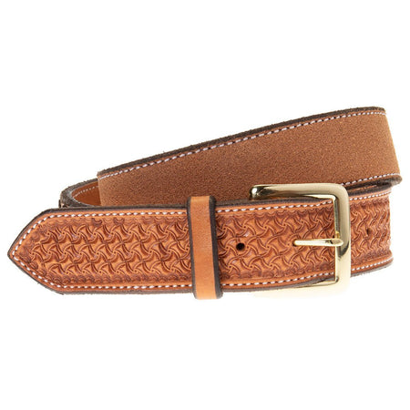 Ts Texas Saddlery Mens Rough Out Figure Eight Stitch Belt 38 Brown 