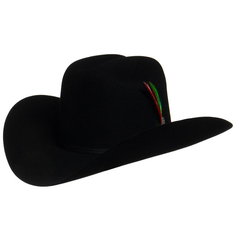 6X Precreased Rancher Black 4" Brim Black Felt Cowboy Hat