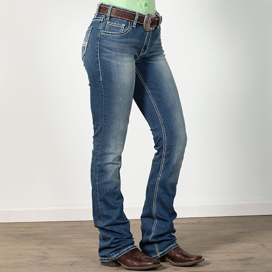 Rock & Roll Denim Hint Of Cowhide Riding Jean