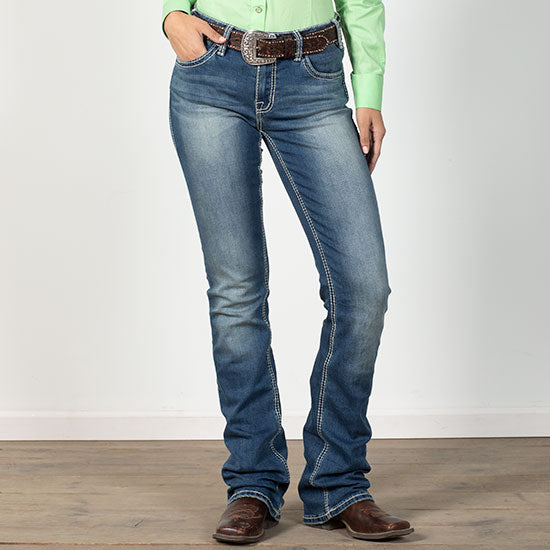 Rock & Roll Denim Hint Of Cowhide Riding Jean
