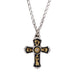 Men`s Silver/Gold Cross w/Clear Stones Necklace